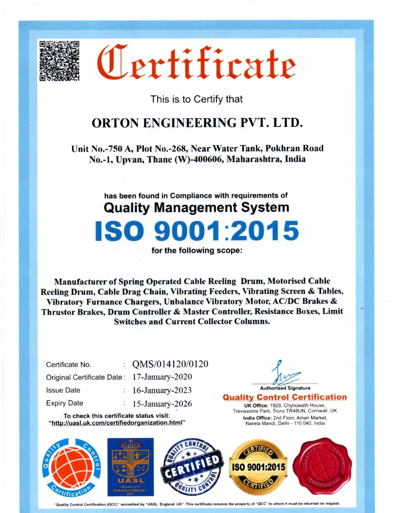 ISO Certificate